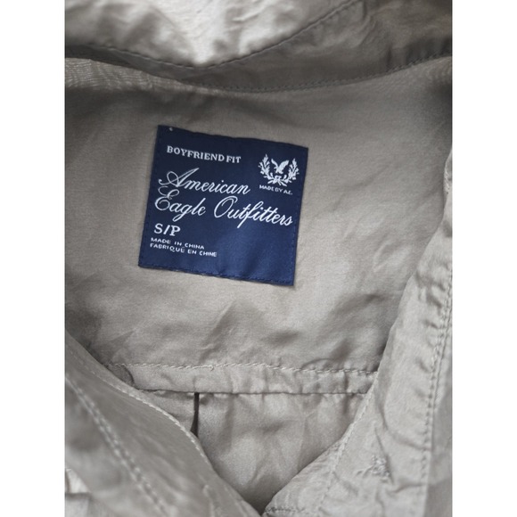 American Eagle Outfitters 100% Silk Boyfriend Fit Shirt - Size Small - Picture 6 of 7